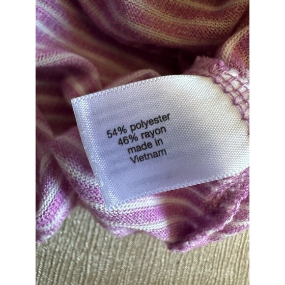 Womens Lane Bryant 18/20 Open Shoulder Short Sleeve Top Blouse Pink Stripe - Picture 4 of 8